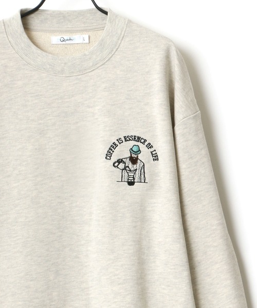 Lazar(ラザル)の「Uncle Beard ワンポイント刺繍 スウェット トレーナー(スウェット・メンズ・ブルー/グリーン/オートミール/ベージュ系その他/スミクロ/グレイッシュベージュ・M/L)」の3枚目の写真