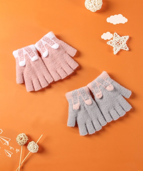 aimoha(アイモハ)の「【aimoha-KIDS-】【定番】指切りアニマル耳モチーフ手袋グローブ(手袋・キッズ・ベージュ/イエロー/ブルー/ピンク/オレンジ/グレー・ONE SIZE)」の11枚目の写真