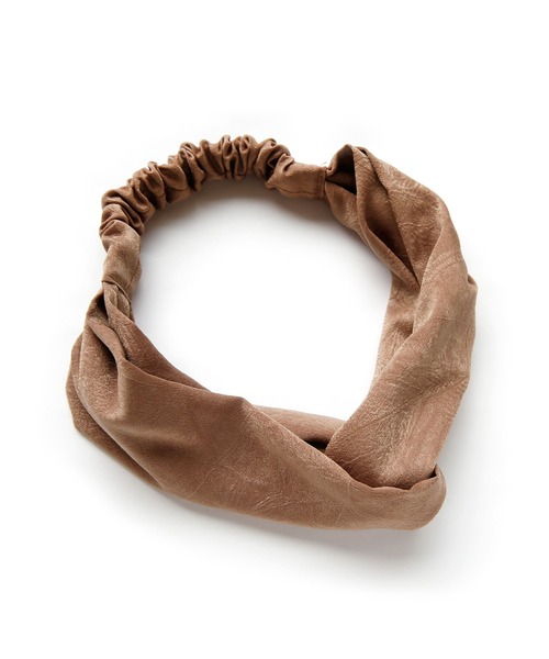 colleca la（コレカラ）の「ワッシャーヘアターバン（ヘアバンド・レディース・ブラック/ネイビー/ブラウン・ﾌﾘ-）」の5枚目の写真