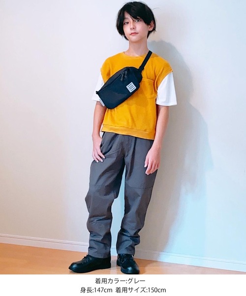 GLAZOS（グラソス）の「[ワイドテーパード]コットンツイル・ダブルーニークライミングパンツ（その他パンツ・キッズ・ブラック/ベージュ/グレー/カーキ・130cm/140cm/150cm/160cm/170cm）」の19枚目の写真