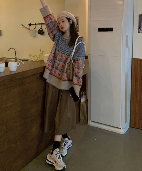 ノルディック柄ジャガードニット（ニット/セーター）｜MANGROVE