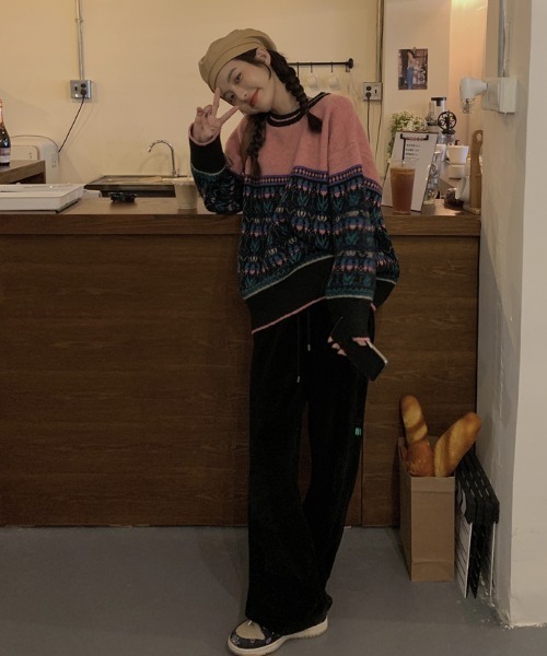 新品タグ付き✨セブンテン ジャガード ニット ノルディック柄 バルーンスリーブ DLARGE.JPG