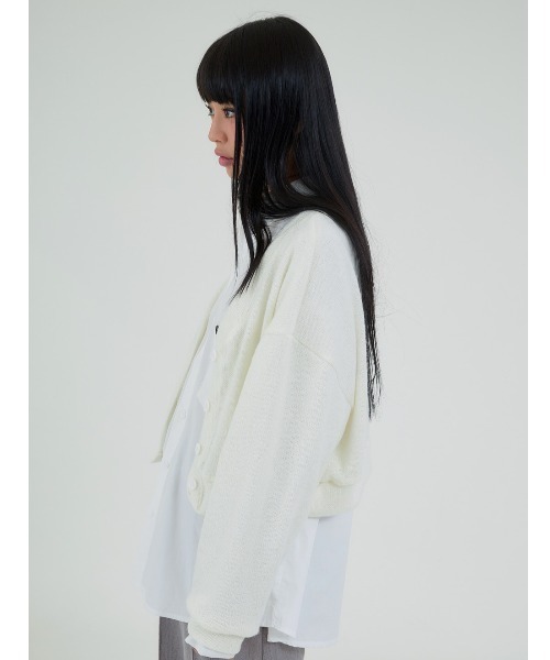 A'GEM/9 × .kom『ACOVER/オコボ』CROPFIT V-NECK WOOL KNIT