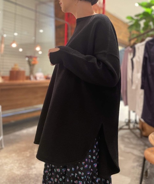 BEARDSLEY(ビアズリー)の「圧縮ニット(ニット/セーター・レディース・ブラック/グレー・FREE)」の2枚目の写真