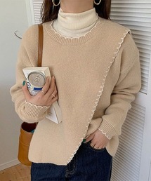 【KOREA SELECT】トリムステッチニット