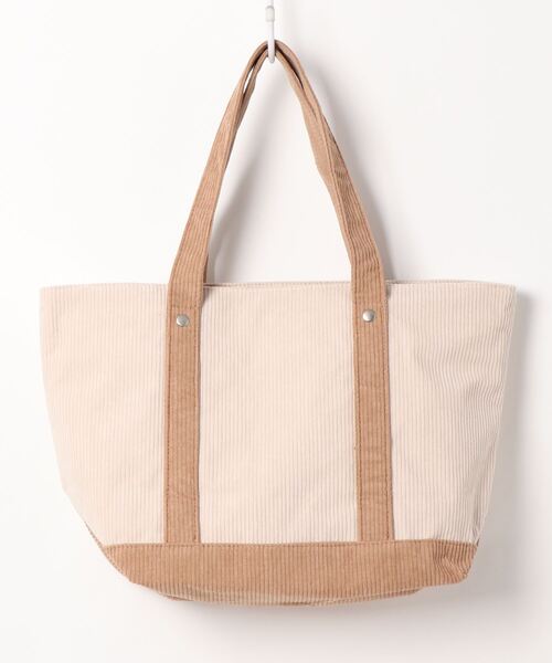 Samansa Mos2 blue（サマンサモスモスブルー）の「コーデュロイトートバッグ（トートバッグ・レディース・ベージュ/モカ/キナリ・ﾌﾘ-）」の4枚目の写真