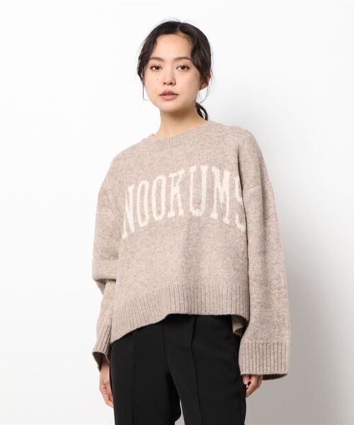 Lugnoncure（ルノンキュール）の「ショート丈ロゴニット（ニット/セーター・レディース・オフホワイト/ブルー/ベージュ・ﾌﾘ-）」の2枚目の写真