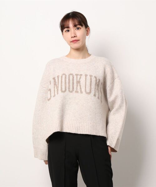 Lugnoncure（ルノンキュール）の「ショート丈ロゴニット（ニット/セーター・レディース・オフホワイト/ブルー/ベージュ・ﾌﾘ-）」の7枚目の写真