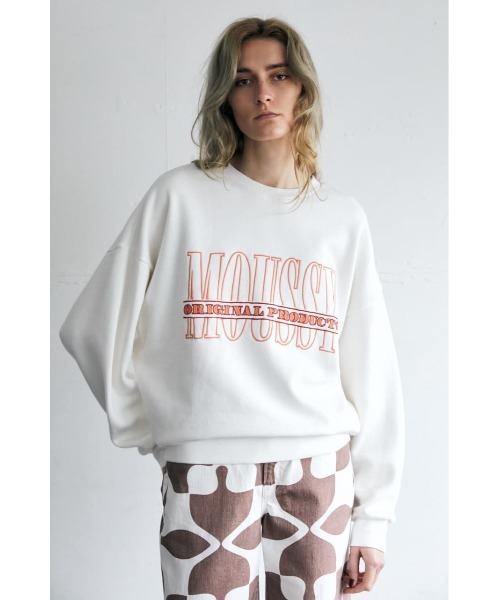 MOUSSY（マウジー）の「OUTLINED MOUSSY プルオーバー（スウェット・レディース・ホワイト/ブルー/バーガンディー/ライトブラック・FREE）」の6枚目の写真
