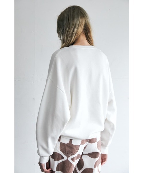 MOUSSY（マウジー）の「OUTLINED MOUSSY プルオーバー（スウェット・レディース・ホワイト/ブルー/バーガンディー/ライトブラック・FREE）」の7枚目の写真