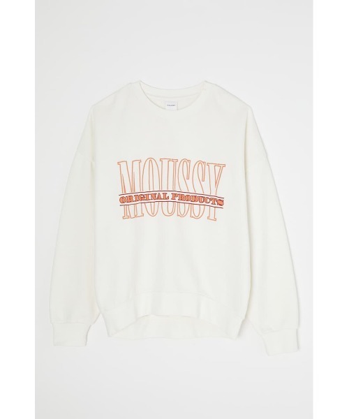MOUSSY（マウジー）の「OUTLINED MOUSSY プルオーバー（スウェット・レディース・ホワイト/ブルー/バーガンディー/ライトブラック・FREE）」の8枚目の写真
