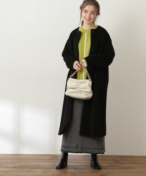 N.（N. Natural Beauty Basic）（エヌエヌナチュラルビューティーベーシック）の「チェーン付ミニショルダーバッグ（トートバッグ・レディース・ホワイト/イエロー・ﾌﾘ-）」の9枚目の写真