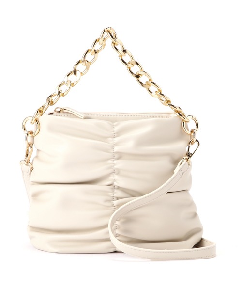 N.（N. Natural Beauty Basic）（エヌエヌナチュラルビューティーベーシック）の「チェーン付ミニショルダーバッグ（トートバッグ・レディース・ホワイト/イエロー・ﾌﾘ-）」の22枚目の写真