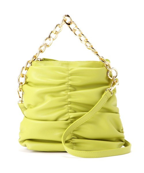 N.（N. Natural Beauty Basic）（エヌエヌナチュラルビューティーベーシック）の「チェーン付ミニショルダーバッグ（トートバッグ・レディース・ホワイト/イエロー・ﾌﾘ-）」の21枚目の写真