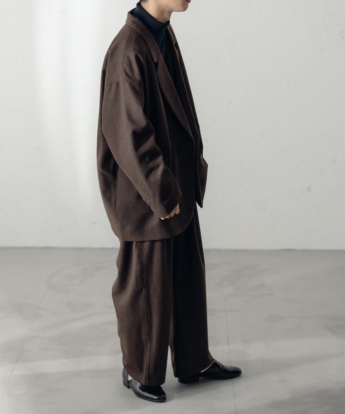 epnok（エプノック）の「ハイウエストタックワイドパンツ【SET-UP】（スラックス・メンズ・ブラック/ベージュ/ダークブラウン・SMALL/MEDIUM/LARGE）」の10枚目の写真