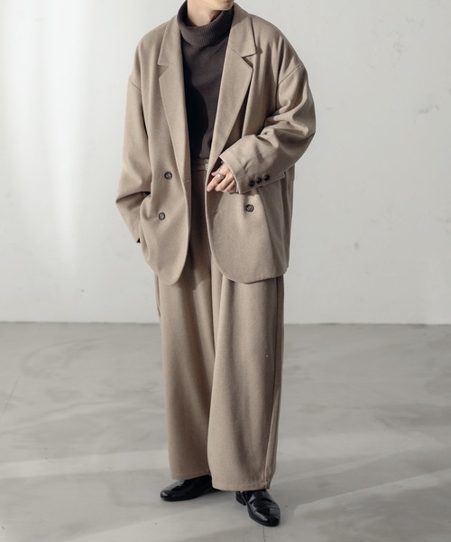 epnok（エプノック）の「ハイウエストタックワイドパンツ【SET-UP】（スラックス・メンズ・ブラック/ベージュ/ダークブラウン・SMALL/MEDIUM/LARGE）」の21枚目の写真