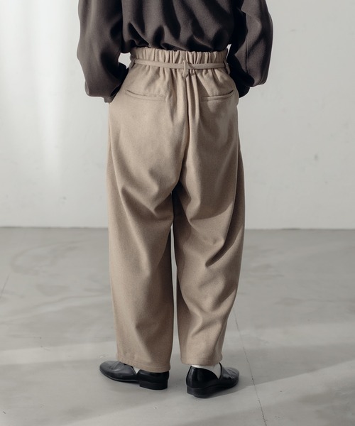epnok（エプノック）の「ハイウエストタックワイドパンツ【SET-UP】（スラックス・メンズ・ブラック/ベージュ/ダークブラウン・SMALL/MEDIUM/LARGE）」の19枚目の写真