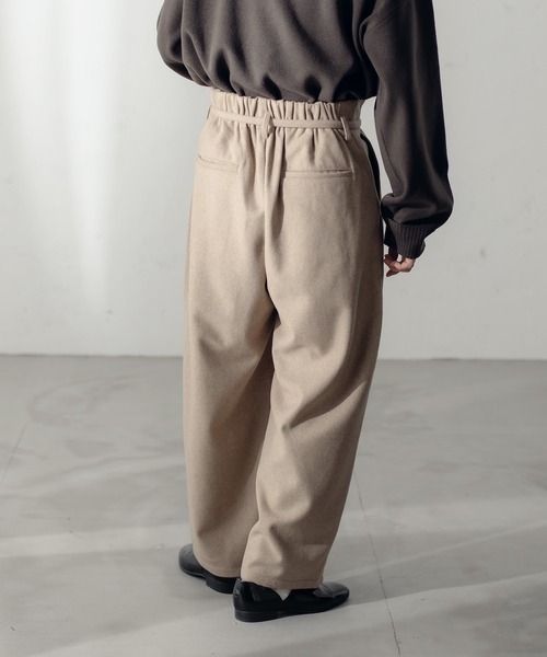 epnok（エプノック）の「ハイウエストタックワイドパンツ【SET-UP】（スラックス・メンズ・ブラック/ベージュ/ダークブラウン・SMALL/MEDIUM/LARGE）」の20枚目の写真