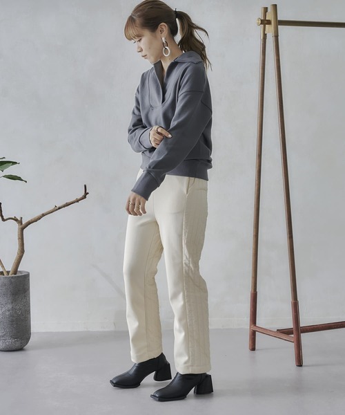 mona Belinda（モナベリンダ）の「襟付きブザムスエット（Tシャツ/カットソー・レディース・チャコールグレー/ブラウン/アイボリー・FREE）」の21枚目の写真