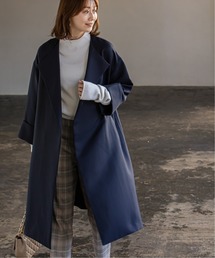 Noble（ノーブル）｜レディースのノーカラーコート（ブルー系