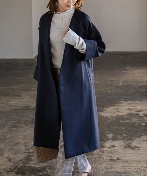 Noble（ノーブル）の「トリプルクロスガウンコート◇（ノーカラー