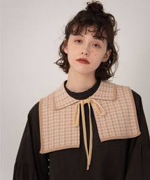 idem | idem knit double collar/チェック柄ニット付け襟(付け襟)