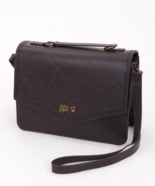 axes femme(アクシーズファム)の「アンティーク調金具使いバッグ(ショルダーバッグ・レディース・ブラック/ブラウン・MEDIUM)」の1枚目の写真
