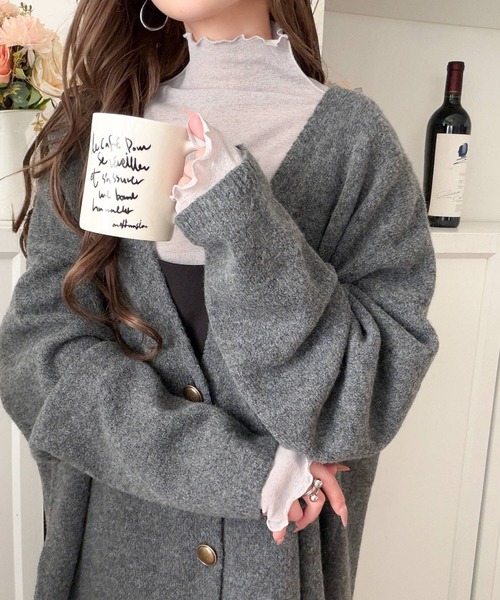 classicalelf（クラシカルエルフ）の「ちょこっと甘魅せ。2wayメロウシアー素材トップス（Tシャツ/カットソー・レディース・ホワイト/ブラック/グレー/ピンクベージュ/グリーン/ダークグリーン/ダークブルー/ブラウン・SMALL/MEDIUM/LARGE/X-LARGE）」の22枚目の写真