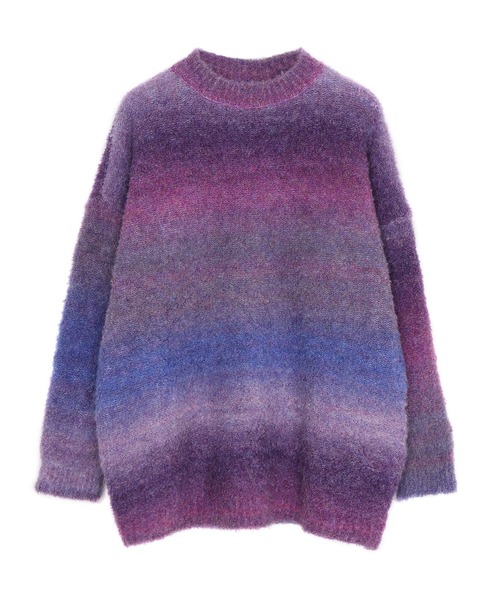 Figments（フィグメンツ）の「グラデーションニット（ニット/セーター・レディース・ブラック/パープル・FREE）」の4枚目の写真