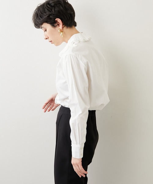 Whim Gazette（ウィムガゼット）の「フリルカラーシャツ（シャツ/ブラウス・レディース・サックスブルー/オフホワイト・FREE）」の21枚目の写真