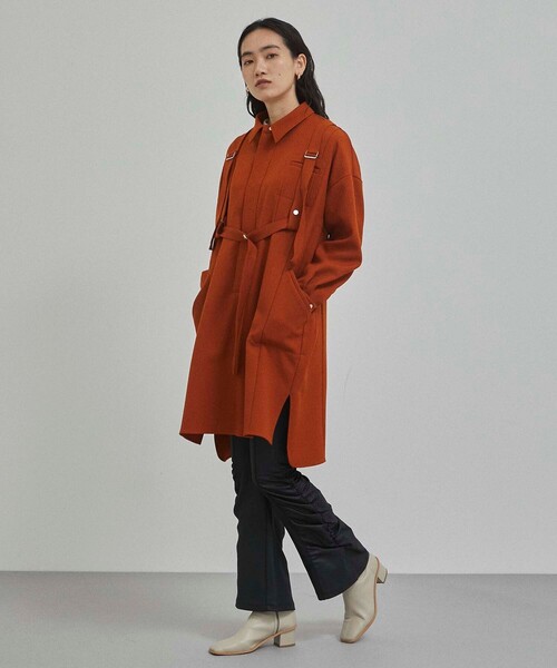 A + TOKYO（エープラストウキョウ）の「シャーリングストレッチパギンス（その他パンツ・レディース・グリーン/ブラック・2/1）」の4枚目の写真