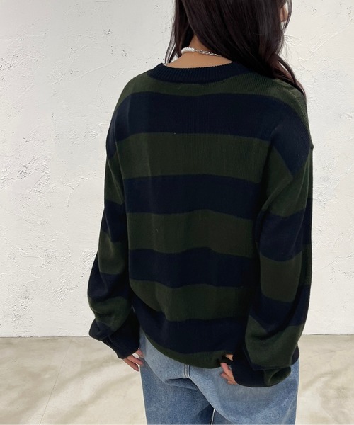 apres jour mignon(アプレジュールミニョン)の「太ボーダーニット【ZOZOTOWN限定アイテム】(ニット/セーター・レディース・ネイビー/ブラック系その他/パープル系その他・X-LARGE/フリー)」の22枚目の写真