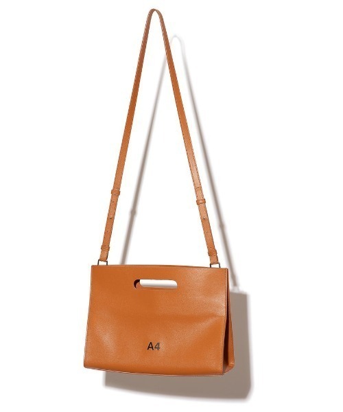 NaNa-NaNa(ナナナナ)の「nana-nana/ナナナナ/A4 (RECYCLED LEATHER)(ショルダーバッグ・レディース・ブラック/キャメル・FREE)」の1枚目の写真