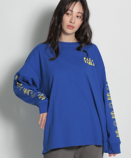 niko and...（ニコアンド）の「GOOD MORNINGロゴロンT（Tシャツ/カットソー・レディース・チャコール/ブルー/ホワイト/クリーム・LARGE/MEDIUM）」の4枚目の写真