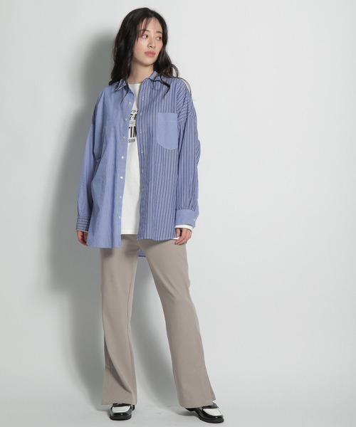 niko and...（ニコアンド）の「GOOD MORNINGロゴロンT（Tシャツ/カットソー・レディース・チャコール/ブルー/ホワイト/クリーム・LARGE/MEDIUM）」の6枚目の写真