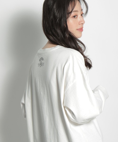 niko and...（ニコアンド）の「GOOD MORNINGロゴロンT（Tシャツ/カットソー・レディース・チャコール/ブルー/ホワイト/クリーム・LARGE/MEDIUM）」の7枚目の写真