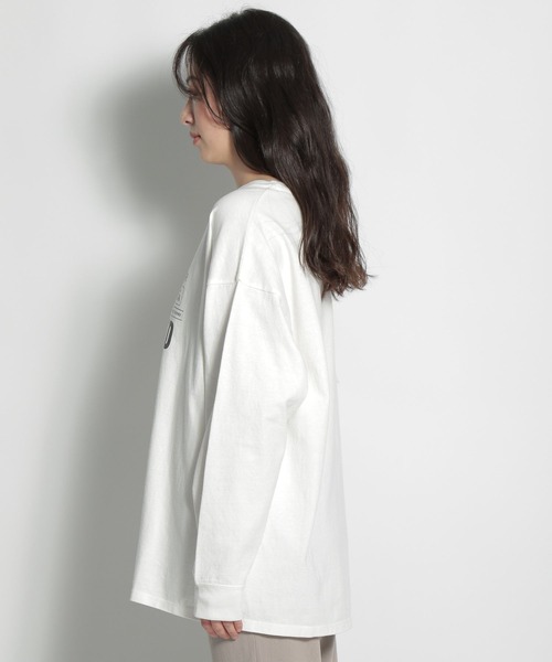 niko and...（ニコアンド）の「GOOD MORNINGロゴロンT（Tシャツ/カットソー・レディース・チャコール/ブルー/ホワイト/クリーム・LARGE/MEDIUM）」の9枚目の写真