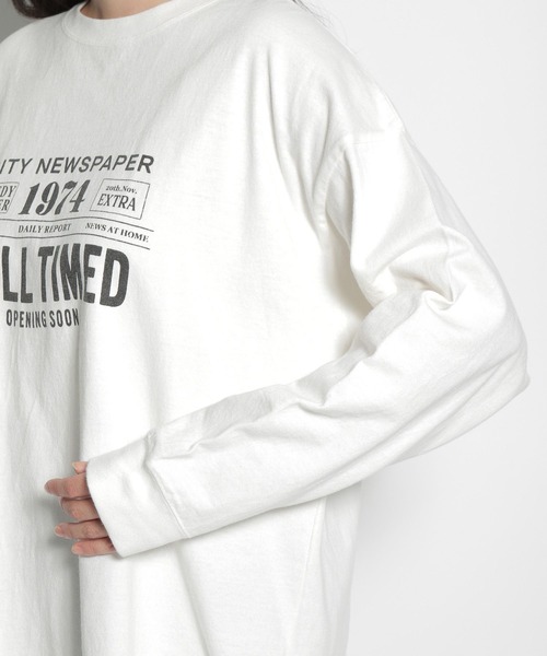 niko and...（ニコアンド）の「GOOD MORNINGロゴロンT（Tシャツ/カットソー・レディース・チャコール/ブルー/ホワイト/クリーム・LARGE/MEDIUM）」の12枚目の写真