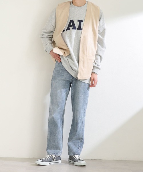 SENSE OF PLACE by URBAN RESEARCH(センスオブプレイスバイアーバンリサーチ)の「ヴィンテージデニムストレートパンツ(デニムパンツ・メンズ・ライトインディゴブルー/インディゴブルー・LARGE/MEDIUM)」の3枚目の写真