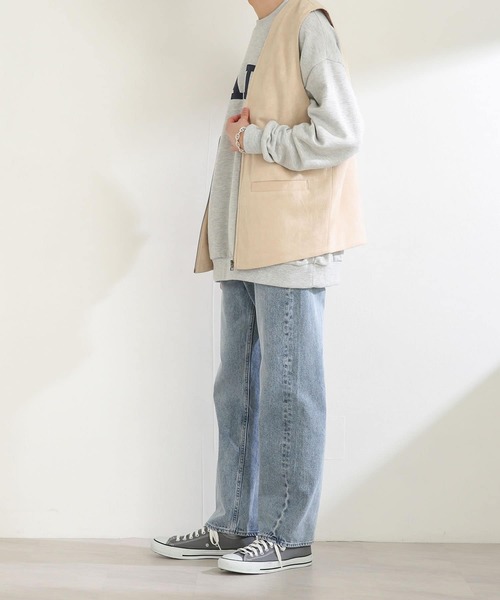 SENSE OF PLACE by URBAN RESEARCH(センスオブプレイスバイアーバンリサーチ)の「ヴィンテージデニムストレートパンツ(デニムパンツ・メンズ・ライトインディゴブルー/インディゴブルー・LARGE/MEDIUM)」の5枚目の写真