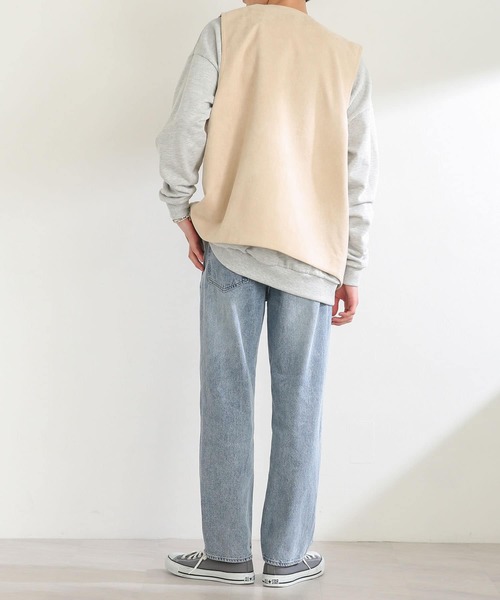 SENSE OF PLACE by URBAN RESEARCH(センスオブプレイスバイアーバンリサーチ)の「ヴィンテージデニムストレートパンツ(デニムパンツ・メンズ・ライトインディゴブルー/インディゴブルー・LARGE/MEDIUM)」の4枚目の写真