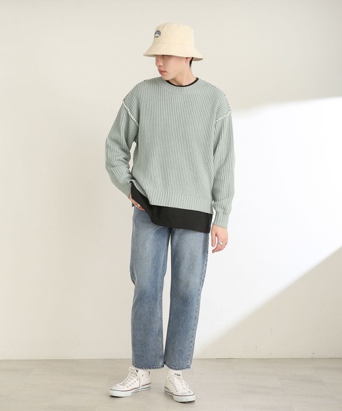 SENSE OF PLACE by URBAN RESEARCH(センスオブプレイスバイアーバンリサーチ)の「ヴィンテージデニムストレートパンツ(デニムパンツ・メンズ・ライトインディゴブルー/インディゴブルー・LARGE/MEDIUM)」の9枚目の写真