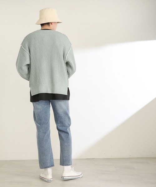 SENSE OF PLACE by URBAN RESEARCH(センスオブプレイスバイアーバンリサーチ)の「ヴィンテージデニムストレートパンツ(デニムパンツ・メンズ・ライトインディゴブルー/インディゴブルー・LARGE/MEDIUM)」の10枚目の写真