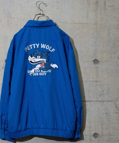 Limited Line Naive Magic(リミテッドラインナイーブマジック)の「【a】TCツイルバック刺繍 "PETTY WOLF"USED LIKE SWINGTOP(ブルゾン・メンズ・グリーン/チャコールグレー/アイボリー/ブルー/オレンジ・LARGE/MEDIUM)」の22枚目の写真