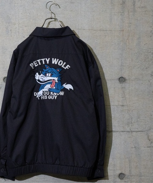 Limited Line Naive Magic(リミテッドラインナイーブマジック)の「【a】TCツイルバック刺繍 "PETTY WOLF"USED LIKE SWINGTOP(ブルゾン・メンズ・グリーン/チャコールグレー/アイボリー/ブルー/オレンジ・LARGE/MEDIUM)」の18枚目の写真