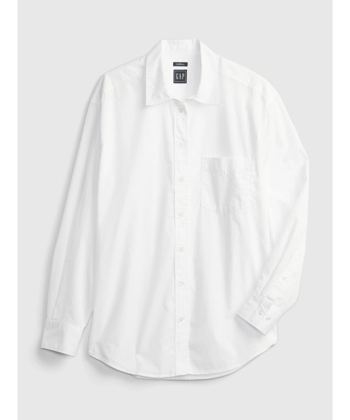 GAP（ギャップ）の「オーガニックコットン ビッグシャツ（シャツ/ブラウス・レディース・ホワイト/ブルー/マルチ/ベージュ/カーキ/ブラック系その他/ホワイト×ブルー/その他/ベージュ系その他/ピンク・S/M/L/XS/XXS）」の17枚目の写真