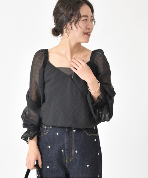 U by SPICK&SPAN（ユーバイスピックアンドスパン）の「カシュクールブラウス◆（シャツ/ブラウス・レディース・ホワイト/ブラック・FREE）」の6枚目の写真