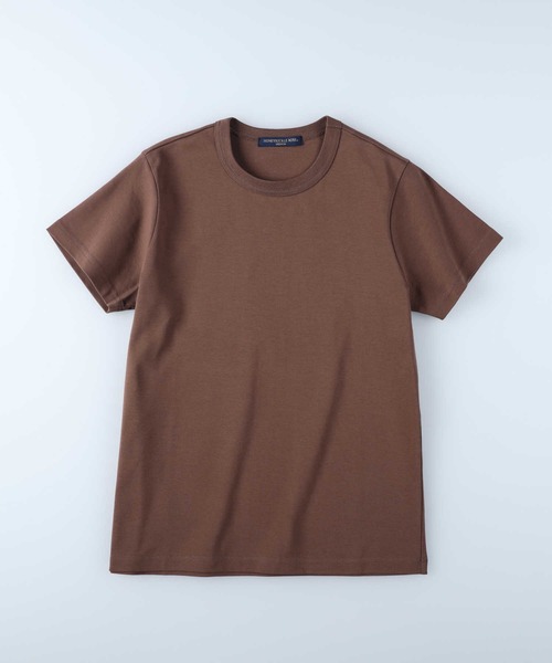 HONEYSUCKLE ROSE（ハニーサックルローズ）の「【HONEYSUCKLE ROSE】スムースレギュラーＴシャツ（Tシャツ/カットソー・レディース・カーキブラウン/ベージュ/ホワイト/ブラック/ブラウン/オレンジ・L/M/S）」の7枚目の写真