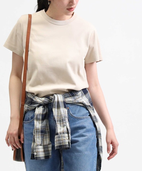 HONEYSUCKLE ROSE（ハニーサックルローズ）の「【HONEYSUCKLE ROSE】スムースレギュラーＴシャツ（Tシャツ/カットソー・レディース・カーキブラウン/ベージュ/ホワイト/ブラック/ブラウン/オレンジ・L/M/S）」の18枚目の写真