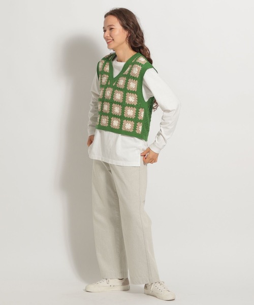 niko and（ニコアンド）の「刺繍クロシェ風ベスト（ベスト）」 - WEAR